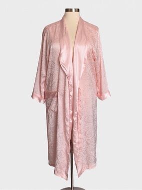 Victorias Secret Vintage Paisley Satin Jacquard Long Robe Gold Label